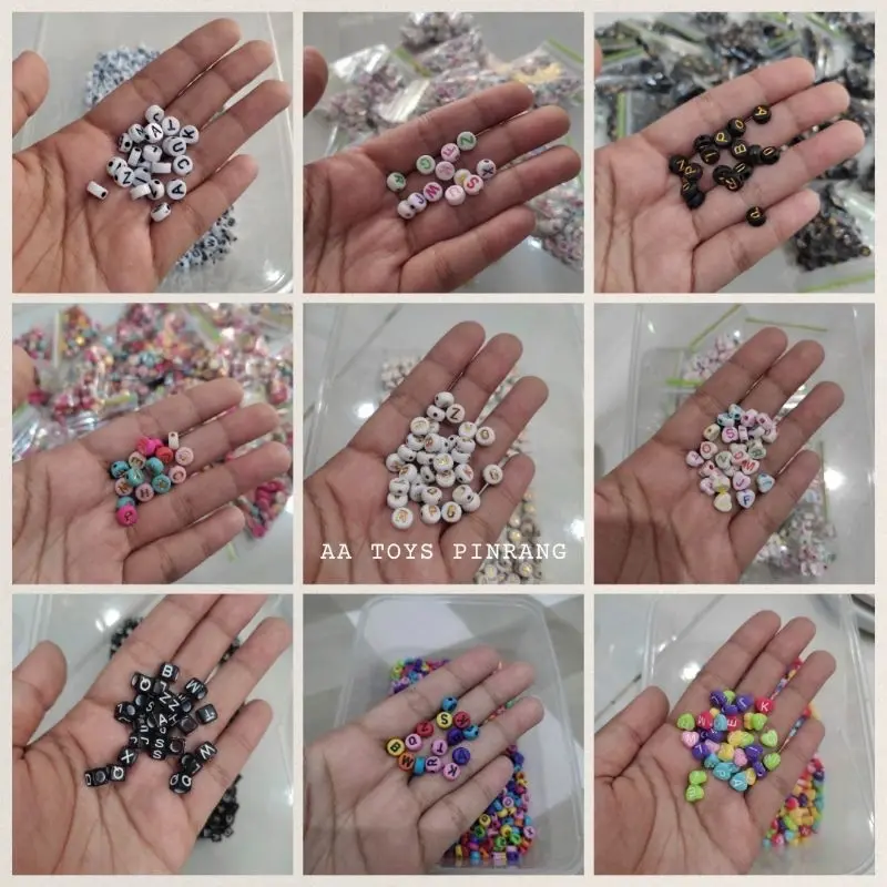 BEADS MANIK MOTE HURUF MANIK INISIAL (10gr) 20 Varian