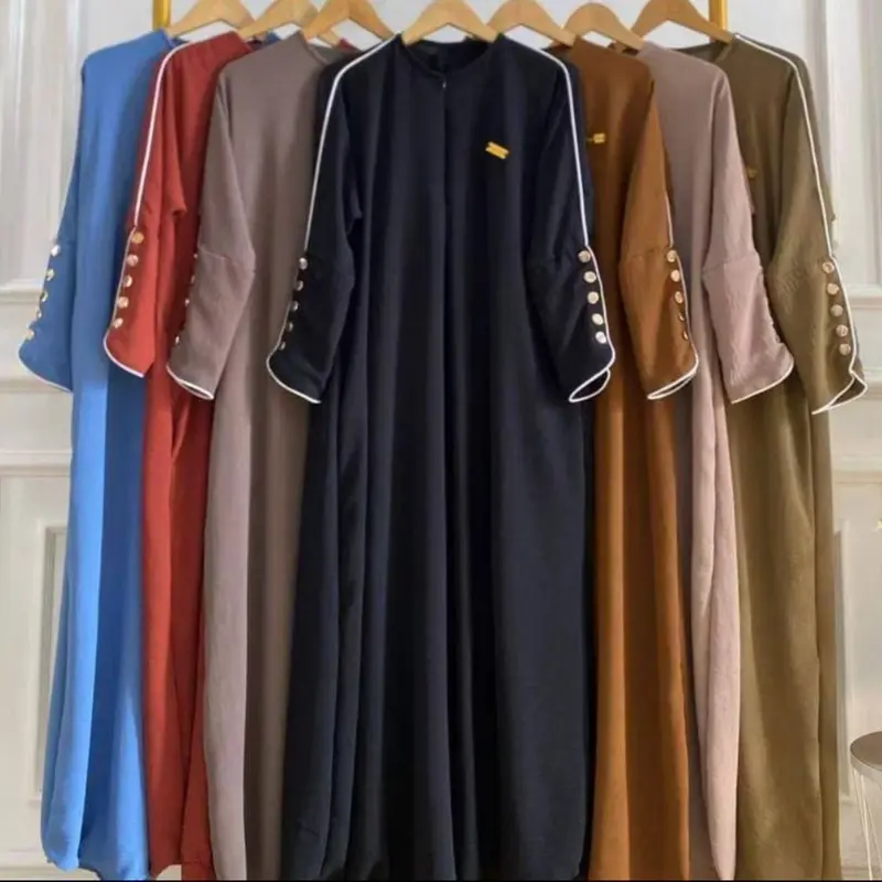 MECCA DAILY ABAYA BATWING UMROH INARA BAHAN CRINKLE AIRFLOW KOMBINASI 8