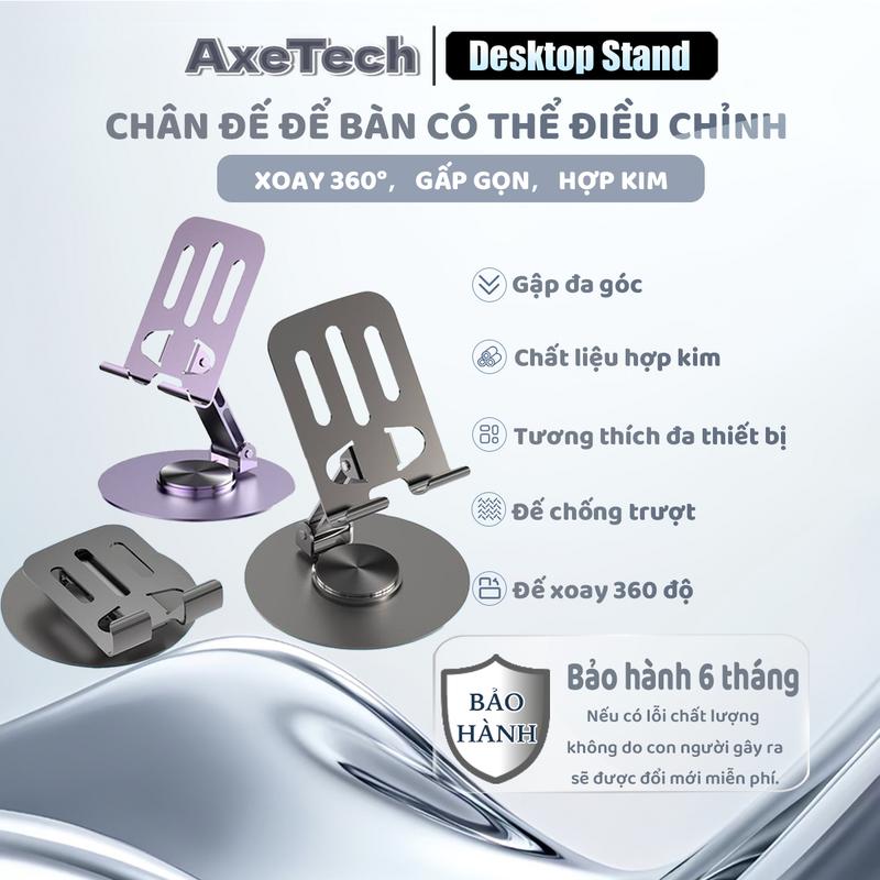 Giá đỡ điện thoại và máy tính bảng bằng kim loại, xoay 720 độ, có thể gập lại để lưu trữ, giá đỡ cho người lười, di động, tản nhiệt, phù hợp cho việc sử dụng hàng ngày như một giá đỡ cho điện thoại và máy tính bảng Phụ Kiện Titan