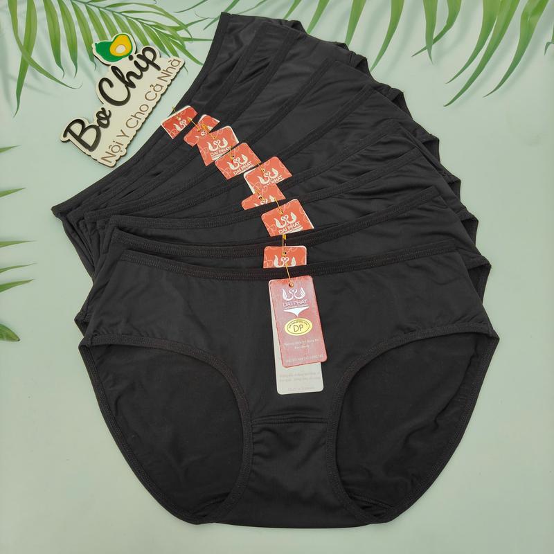 [Combo 5-10] Quần Lót Nữ Thun Lạnh Cao Cấp Đại Phát Size 45-65 Ký Chất Vải Mát, Co Giãn Tốt, Quần lót nữ màu đen 2709 - Bơ Chip Women Nhung