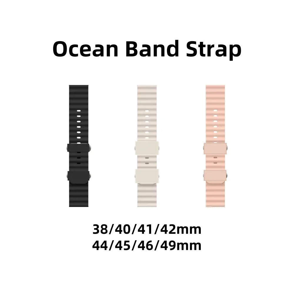 Silicon Strap Ocean Smartwatch Jam tangan pintar Size 38mm 42mm 44mm 45mm 46mm 49mm