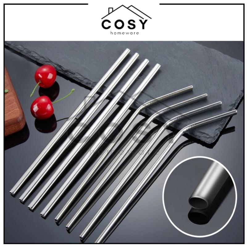 Product Introduction of COSY Sedotan Lengkung Lurus Stainless Steel Sedotan Ramah Lingkungan Straw Reuseable Eco Friendly Serbaguna Anti Karat Plastik 24
