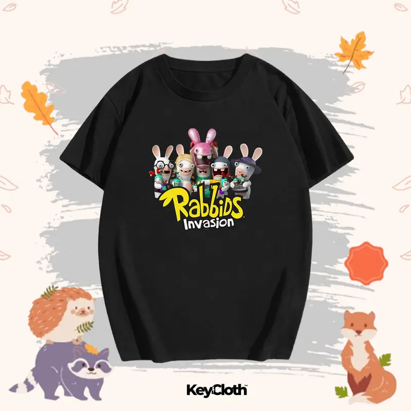 Baju Kaos Anak Karakter Rabbids Invasion Anak Laki-Laki/Perempuan Usia 1-12 Tahun Bahan Cotton Combed 30s Unisex 3