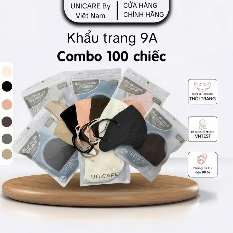 Khẩu trang 9A UNICARE 5 lớp dày dặn Chống nắng toàn diện Nhiều màu Đẹp