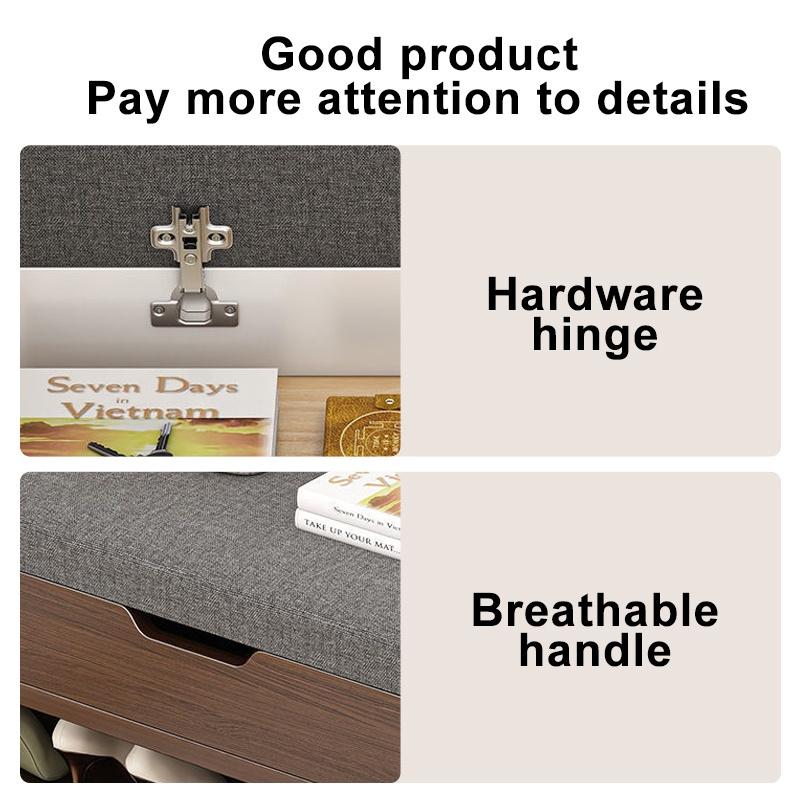 FUFUFun 60/80CM Rak Sepatu Susun Puff Duduk Rak Sepatu Sofa Lemari Sepatu Kayu Minimalis Lemari Sepatu Dengan Dudukan Sofa Furniture