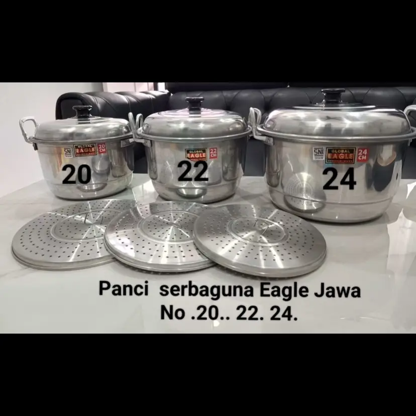 Panci Dandang Kukus 20,22,24cm Aluminium Global Eagle/Panci kukus/Kukusan/Langeng/Steamer