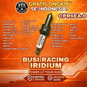 BUSI RACING SUPER IRIDIUM (CPR6EA9) VIXION,JUPITER-MX,VARIO,BEAT,R15,CBR150,SATRIA-FU, SUPRAX125,NMAX,AEROX, SCOOPY,VERZA,KARISMA,