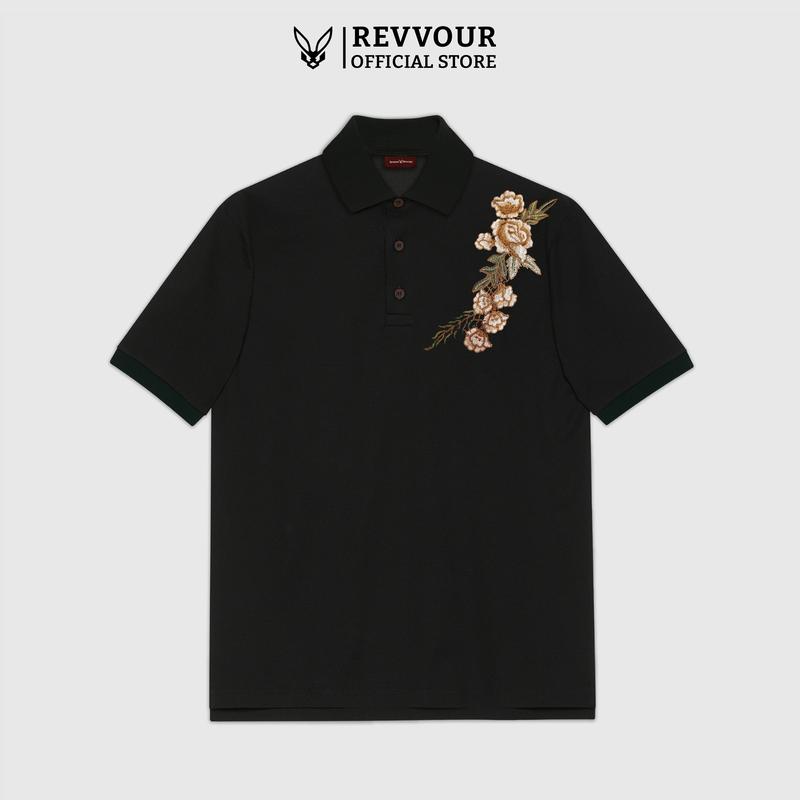 Áo Polo Thêu Nam Revvour Floral Luxe Chất Liệu Cotton Cá Sấu (100% Cotton) Co Giãn 4 Chiều/Form Regular - REVVOUR