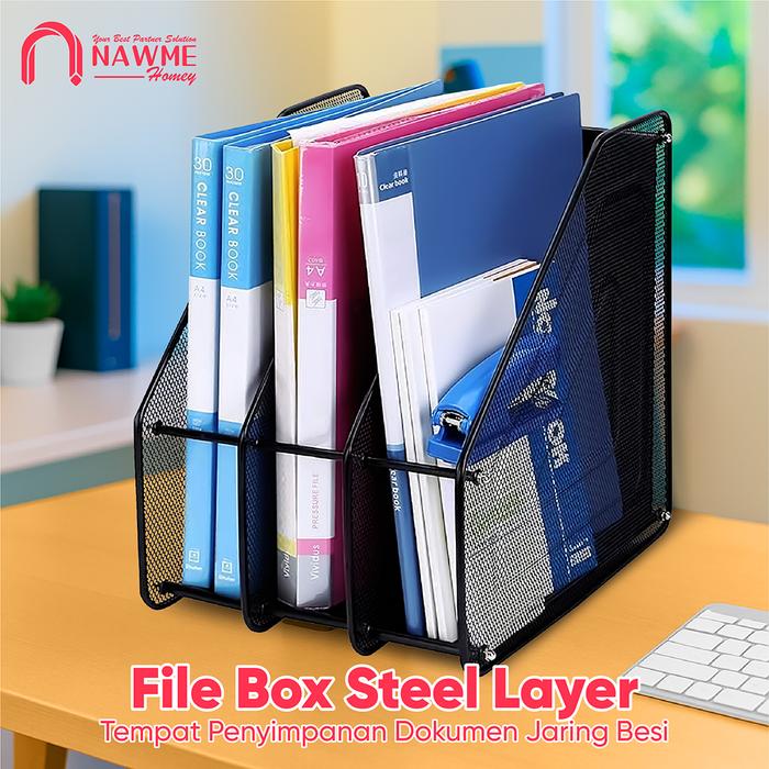 Harga Rak Folder Jual File Box Foldable Metal Steel 2/3/4 Layers Rak Buku Folder ...