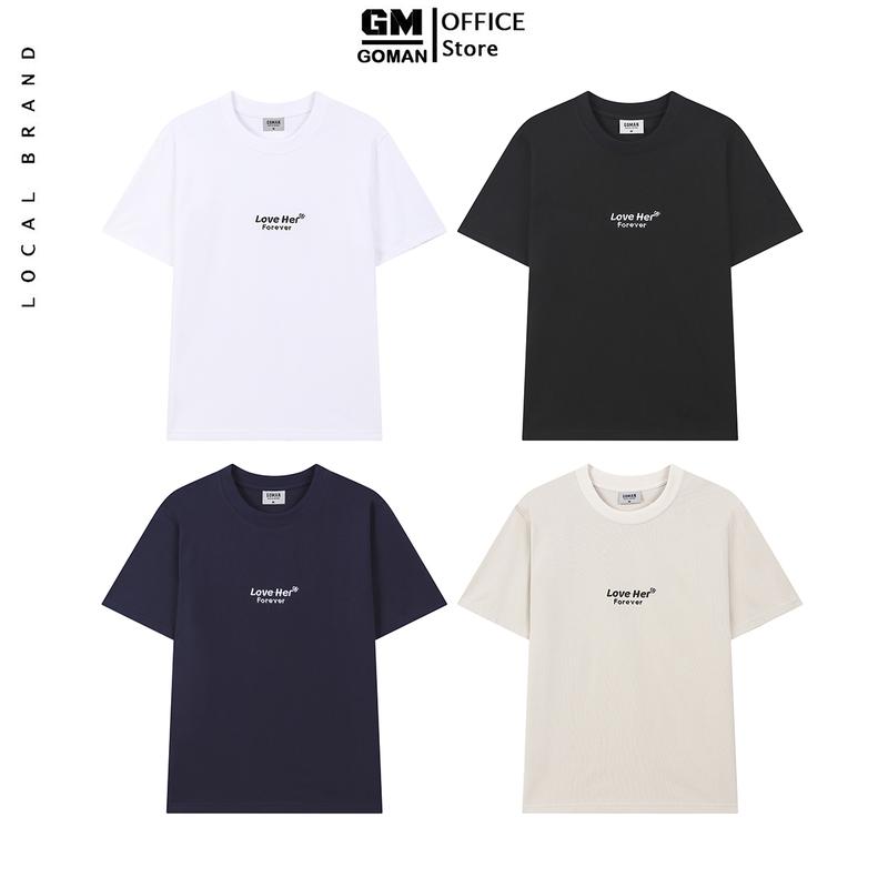 [ Xả Lỗ ] Áo Thun Couple Basic Nam Nữ Thêu Chữ Love Him/ Her Mặc Cùng Người Yêu - Có Box