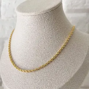 Kalung model tali tambang titanium anti karat stainless steel