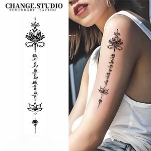 Hình Xăm Tạm Thời, Thiết Kế Tiếng Phạn Hòa Bình, Kéo Dài Trong 15 Ngày, Không Thấm Nước Và Chống Ma Sát. Miếng Dán Hình Xăm