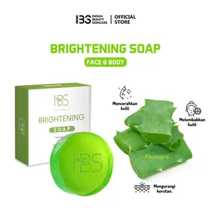 IBS ( 1pcs Hijau ) Brightening Soap Sabun Muka Mencerahkan  Membersihkan Mengencangkan Wajah Perawatan Komedo & Flek Hitam