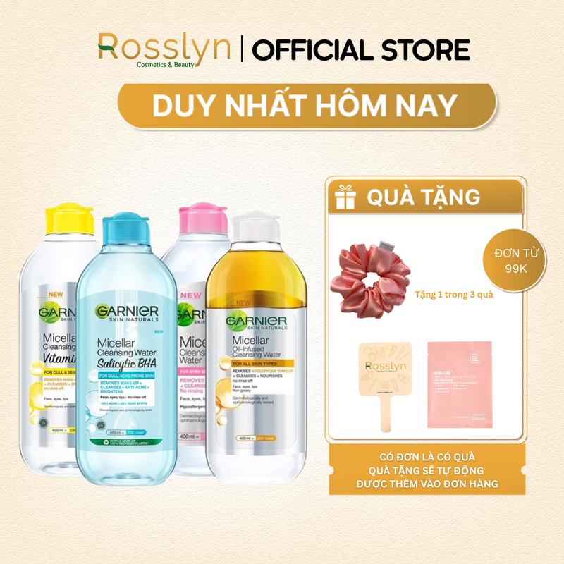 Nước Tẩy Trang Garnier Làm Sạch Sâu Cấp Ẩm Micellar Cleansing Water 400ml Rosslyn Cosmetics