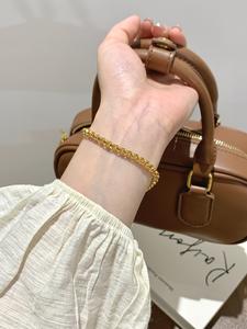 Gelang Rantai Bersalut Emas, Rekaan Pautan Elegan, Termasuk Pembungkusan Sedia untuk Hadiah Bangles Barang Kemas Bracelets Jewelry