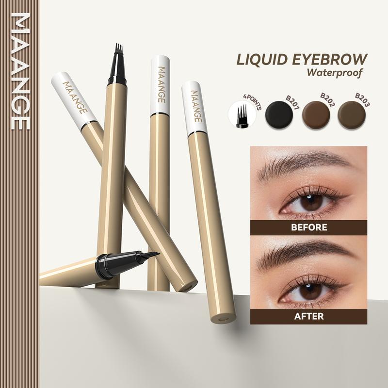   Ship Nhanh  MAANGE Bút Kẻ Lông Mày Phẩy Sợi Tự Nhiên Liquid Eyebrow Water Proof 4-Points Kháng Nước 36H – Định Hình Chân Mày Tự Nhiên Sắc Nét Khô Nhanh Không Lem Phù Hợp Từ Công Sở Đến Dự Tiệc 