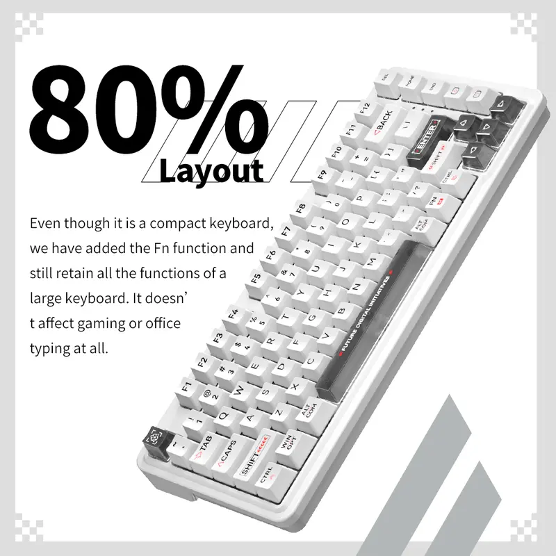 ZIFRIEND ZT82 Gamer Keyboard 3 Modes Transparent Mechanical Keyboard Hotswap Bluetooth Wireless 2.4G RGB Backlit Keycap 3