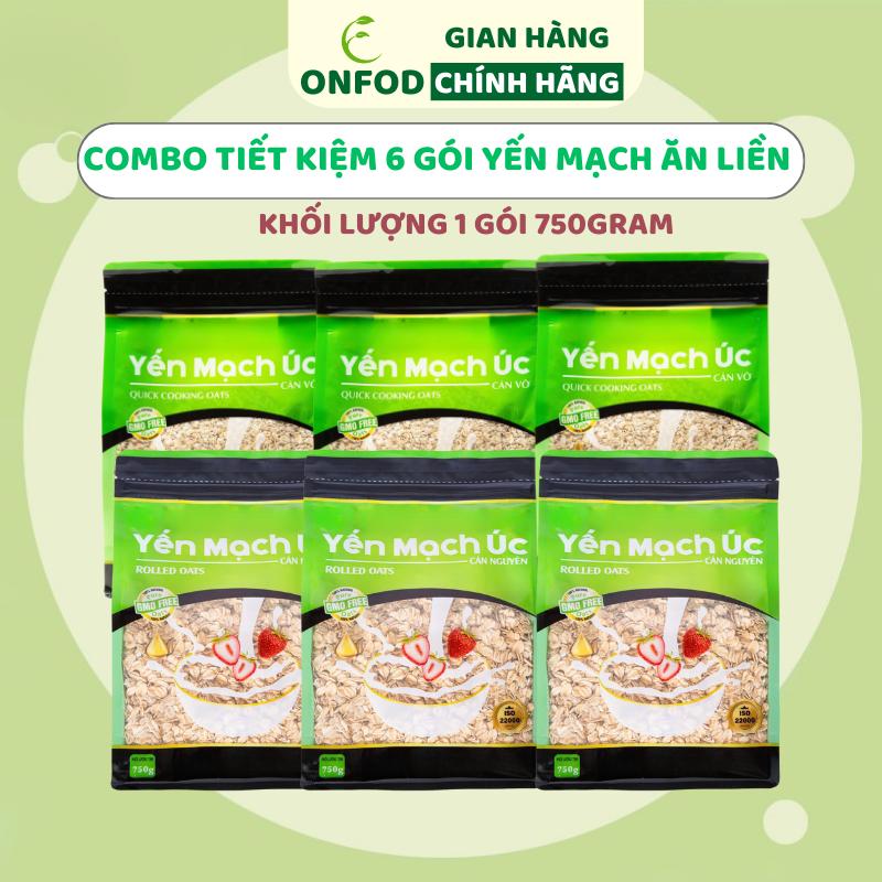  COMBO 6 Yến Mạch ăn liền ONFOD nhập khẩu Đức 500g Hafer Flocken - Bột Yến mạch cán dẹt cán vỡ cho bé ăn dặm nấu sữa hạt sinh tố Food 
