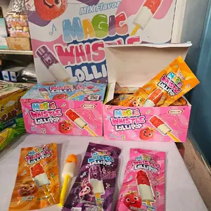 Permen Lollipop musik  Magic Whistle mix flavor aneka rasa buah 1box isi 30pcs Candy Food Snacks