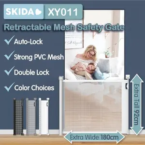terbaru - skida retractable auto lock safety gate baby pet pagar pengaman xy011