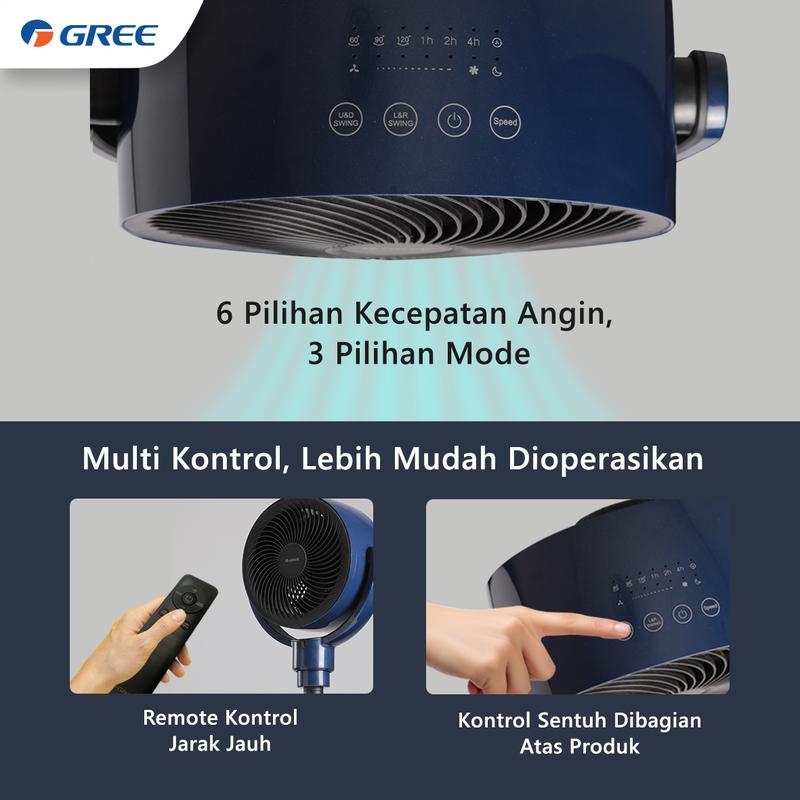 GREE - Air Circulation Fan - Swing Otomatis - 2in1 Kipas Meja dan Lantai- GCF-CIRCOOL13S 6
