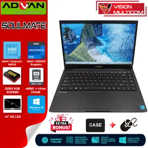 Laptop ADVAN Soulmate Intel N4020 | 8GB / 256GB | 14" HD
