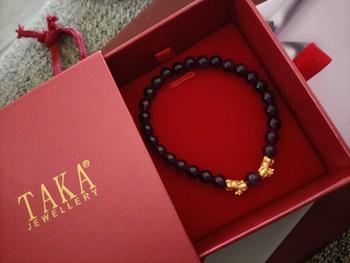 Product Review of TAKA Jewellery 999 Pure Gold Double Baby Pixius with 6mm Beads Bracelet from D**y 2