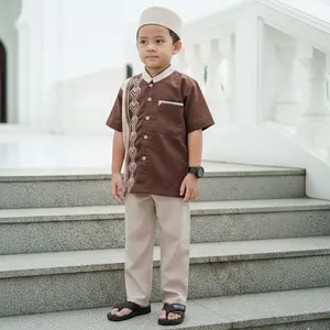 Kemeja koko ayah dan anak laki laki motif bordir bahan toyobo premium - setelan anak laki laki - sarimbit - al burhan