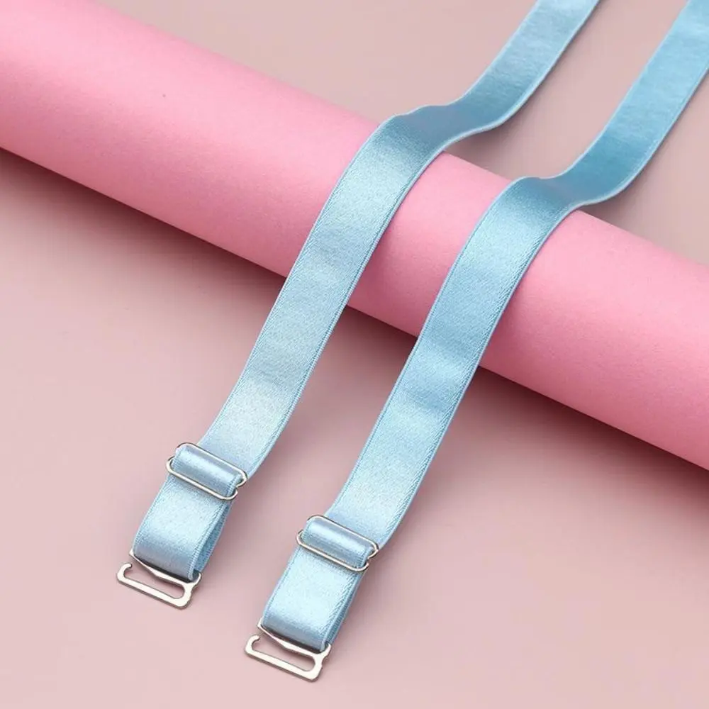 Non-slip Double-Shoulder Stainless Steel Bra Straps Adjustable Solid Color Bra Shoulder Straps Anti-slip Buckle Belt Bra Accessories Underwear Shoulder Strap Lady