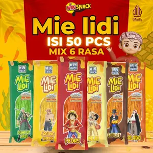 WINSNACK MIE LIDI KARAKTER ISI 50 PCS VARIAN MIX 6 RASA