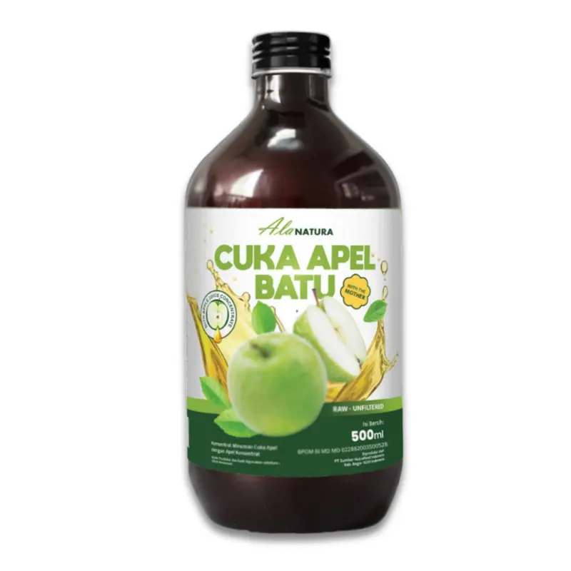 3 Botol Cuka Apel Batu Hijau/ Apple Vinegar With Mother Ala Natura 500ml 5