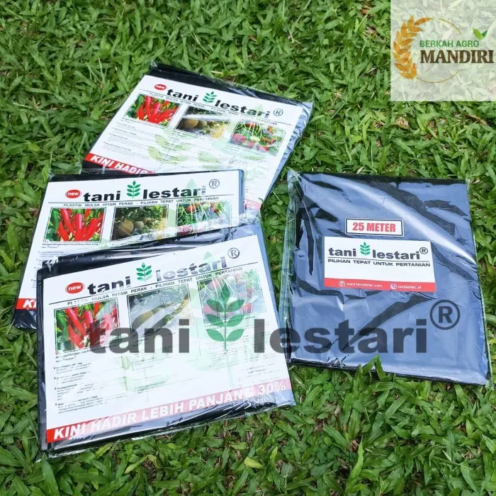 PLASTIK MULSA HITAM PERAK 25 METER MTR TANI LESTARI 3
