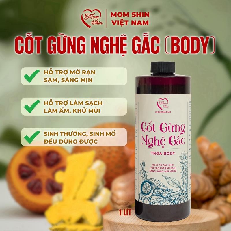  Cốt Gừng Nghệ Gấc  THOA BODY  MOM SHIN Chai 500ml  Hỗ Trợ Chăm Sóc Da Cho Mẹ Sau Sinh Ở Cữ Hiện Đại 4.0 Làm Đẹp Da Nữ Women Shop Mẹ Shin Min Gin Vũ Phương Thảo 