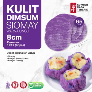 SRT - KULIT DIMSUM 8CM UNGU 65PCS HALAL | KULIT SIOMAY TIPIS DAN LENTUR UNTUK DIMSUM,SIOMAY FROZEN