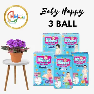 [3 Ball] Popok Baby Happy Pants S38.M32.L28.XL26.XXL24 Diapers Bayi Dan Anak Anak Type Celana Orang Tua