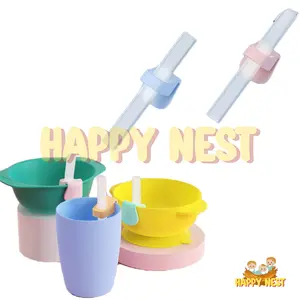 HappyNest Set Sedotan Straw Clip / Clip and Straw Sedotan Anak / Sedotan Gelas Silikon
