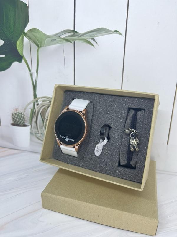 Jam Tangan LED touch screen  Pria dan wanita Paket Lengkap Termasuk Jam Tangan, Gelang, dan Cincin - Garansi Uang Kembali 100%  Watch  Watches
