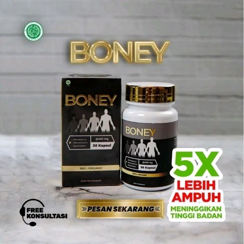 Boney / Kapsul Peninggi Herbal / Bantu Naik 5-15 Cm / Boney peninggi badan Bpom Halal Suplemen Kesehatan 0