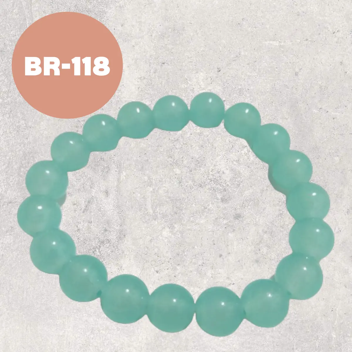 Natural Jade Stone Turquoise Bracelet, Classic Round Stretchable Bracelet for Men Women, Green Turquoise Beads Elastic Bracelet, Birthday Gift for Family Friends
