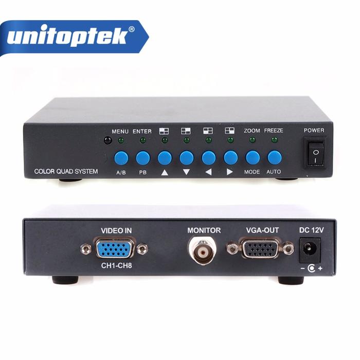 Jual 8CH VGA-OUT Digital Color Video Quad Splitter Processor BNC ...