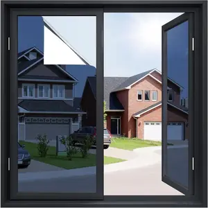 Dark Blue Silver Window Film One Way Privacy Static Cling Heat Insulatio ExplosionProof Anti Uv Reusable Glass Tint Film