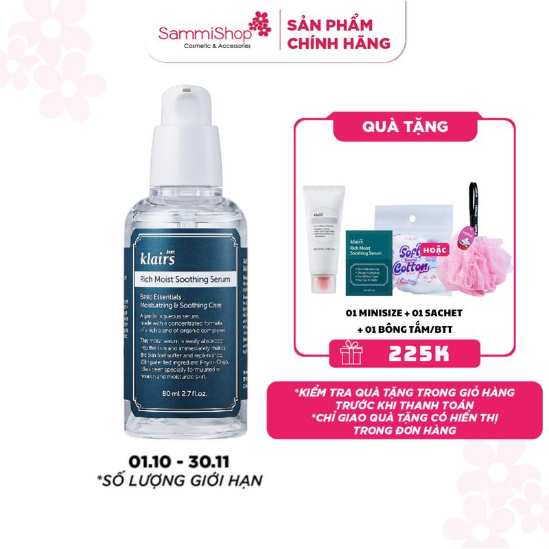 Klairs tinh chất (Cấp Ẩm) Rich Moist Soothing Serum 80ml