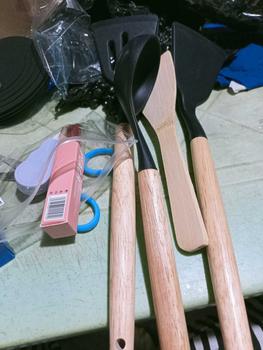Product Review of Bamboo Wooden Spatulas Wooden Spoons Cooking Utensils Spatula Kitchen Metal from @**1 0