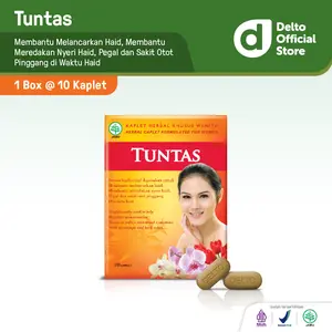 [Best Seller] Tuntas Box 10 Kaplet Herbal Wanita - Lancar Haid Meredakan Nyeri Haid Pegal Sakit Otot Pinggang saat Menstruasi