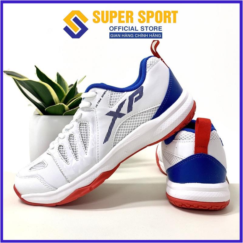 Giày bóng chuyền Giày cầu lông XP nam nữ chính hãng màu trắng tặng kèm tất dệt kim khử mùi - Độ bền đế cao chơi thể thao trên sân bê tông tốt