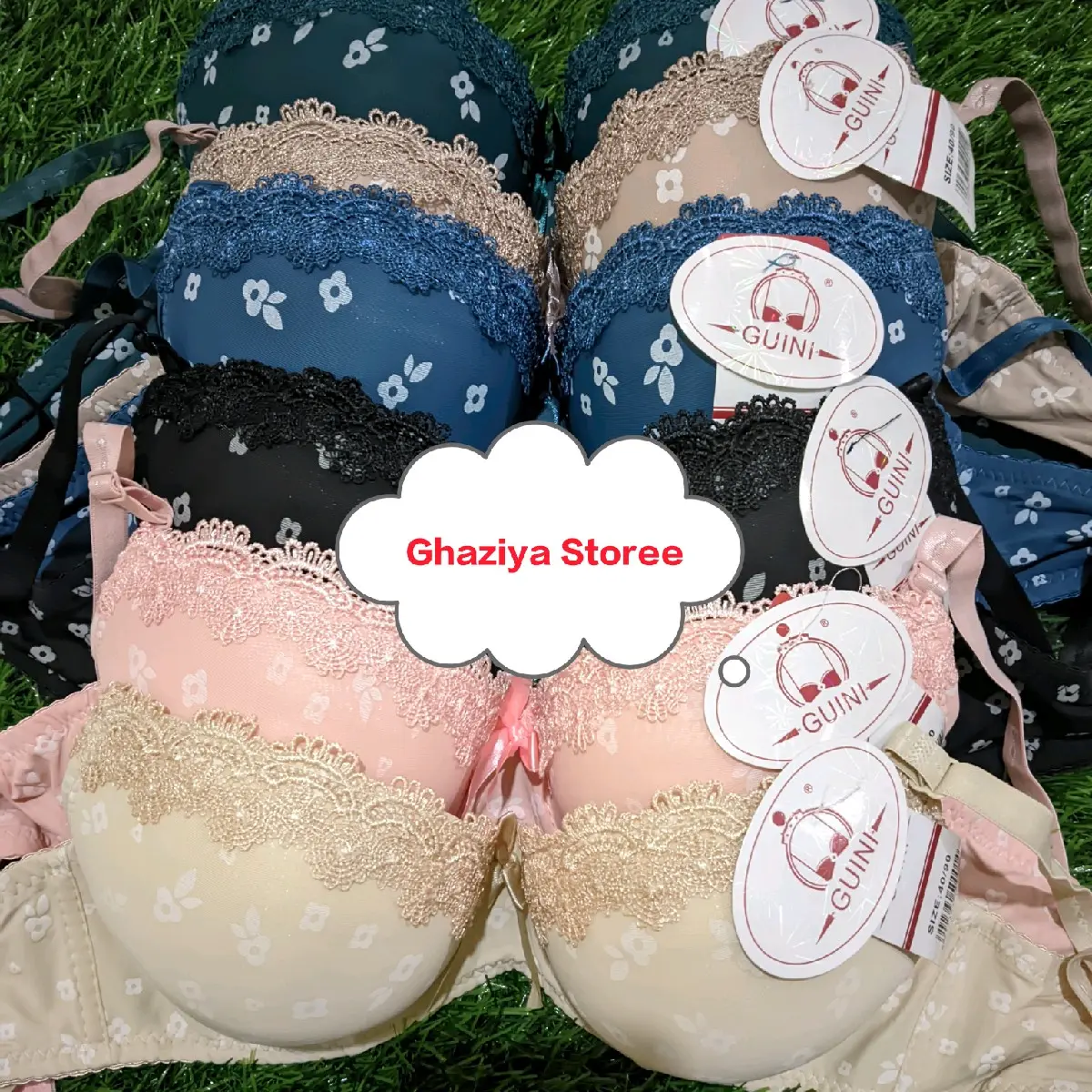 Bra Wanita Bh Busa Tebal Pake Kawat Kancing 3 Bh Cantik Push Up Montok Cup B ke C Motif Bunga