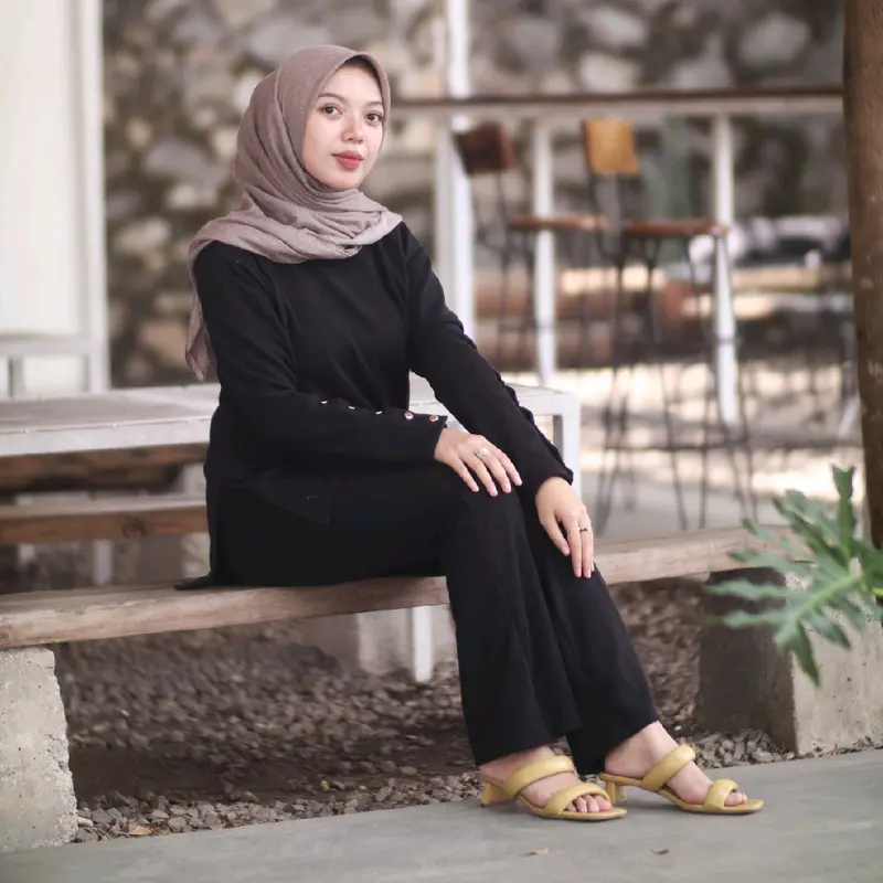 SHAZIA SET CUTBRAY KNIT SOFT RIB STELAN WANITA (wudhu friendly) 2
