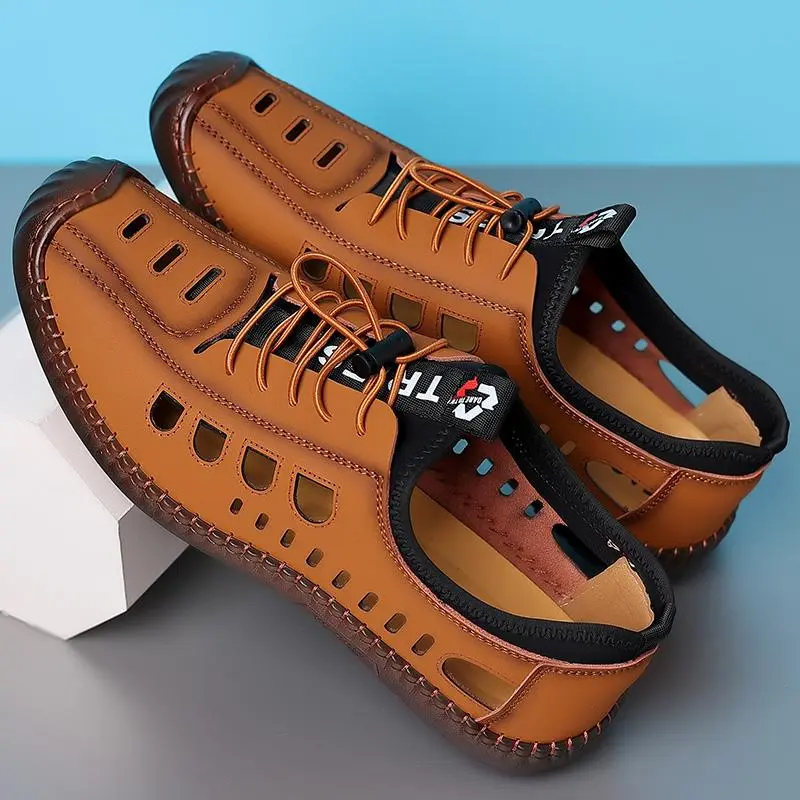 6618 parameter, sepatu non-licin platform pria, sandal sepatu kasual pria 2 sepatu pantai, sepatu kasual baru untuk musim panas Sendal