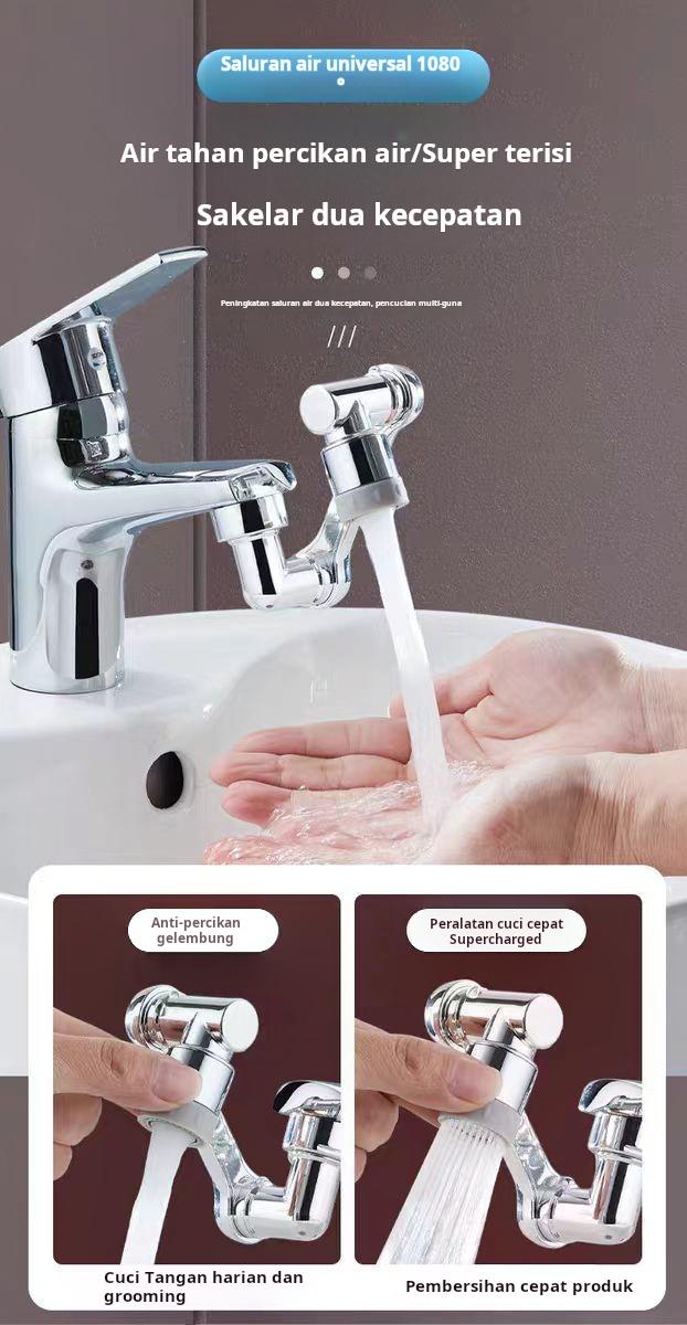 Ekstensi keran dapur, lengan robot universal, keran, adaptor multifungsi wastafel, aerator anti percikan