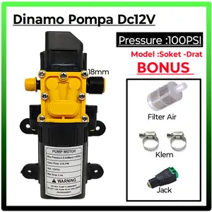 Mesin pompa Dc 12V 4.0 Lpm 100Psi / Dinamo pompa steam / Dinamo Pompa Sprayer